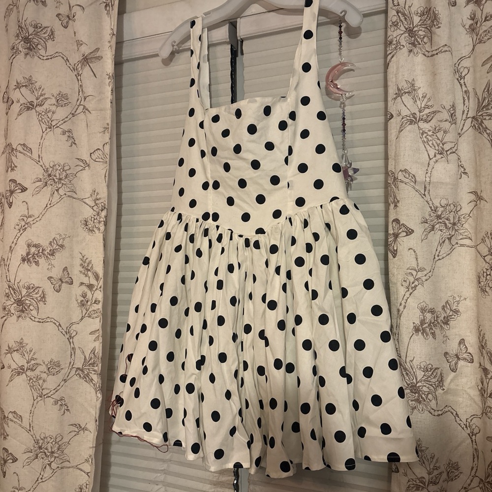 Altar’d State White Polka Dot mini dress